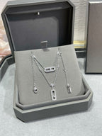 [Twinkle ]MOVE 2 ROW DIAMOND NECKLACE