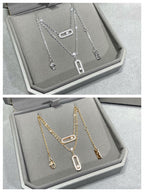 [Twinkle ]MOVE 2 ROW DIAMOND NECKLACE