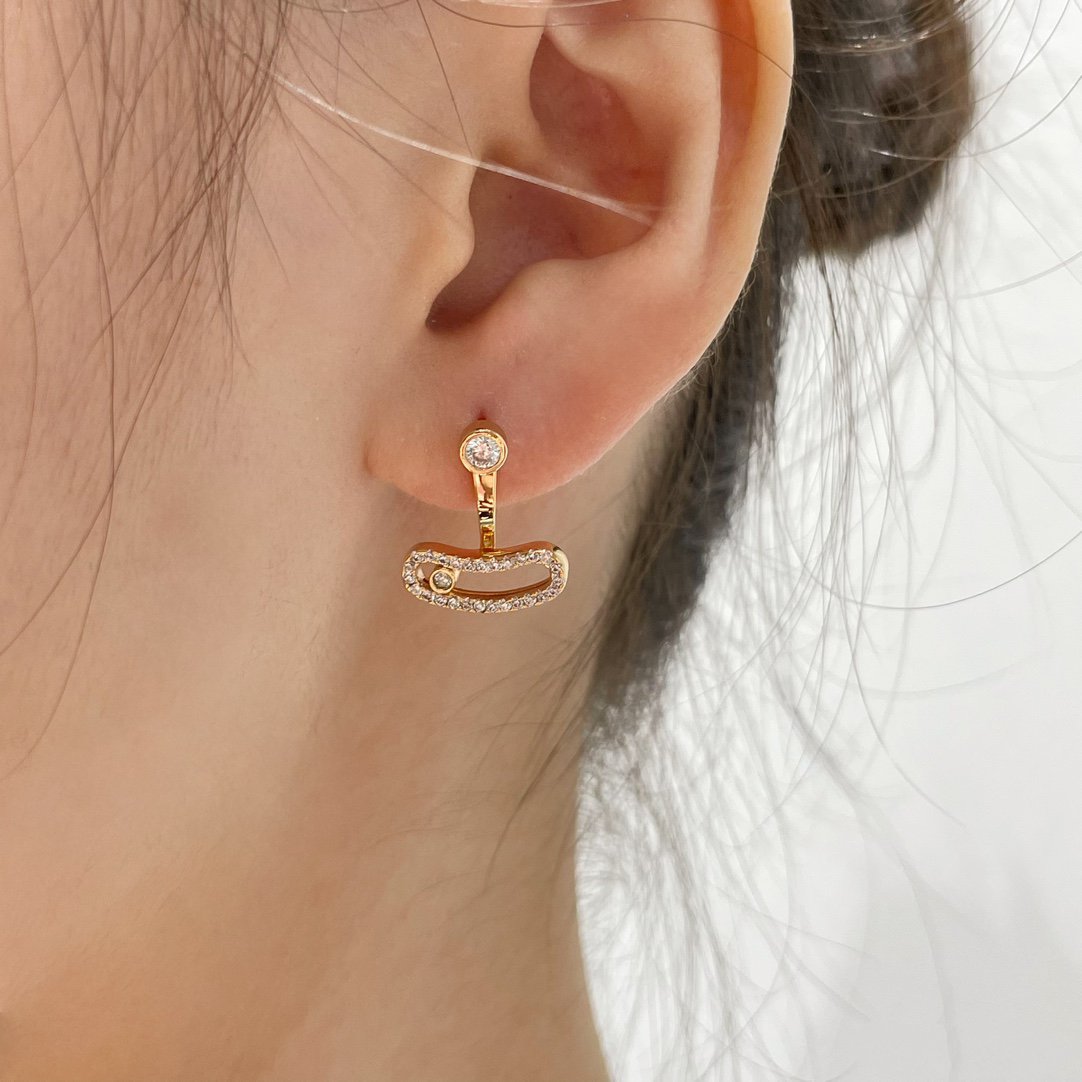 [Twinkle ]MOVE UNO PINK GOLD DIAMOND EARRINGS