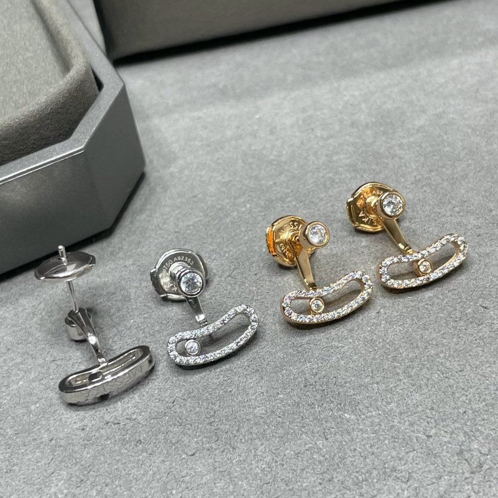 [Twinkle ]MOVE UNO PINK GOLD DIAMOND EARRINGS