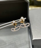 [Twinkle ]MOVE UNO PINK GOLD DIAMOND EARRINGS