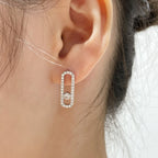 [Twinkle ]MOVE UNO STUD DIAMOND PAVED EARRINGS