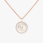 [Twinkle ]Twinkle MOVE 1 DIAMOND WHITE MOTHER OF PEARL PINK GOLD DIAMOND NECKLACE