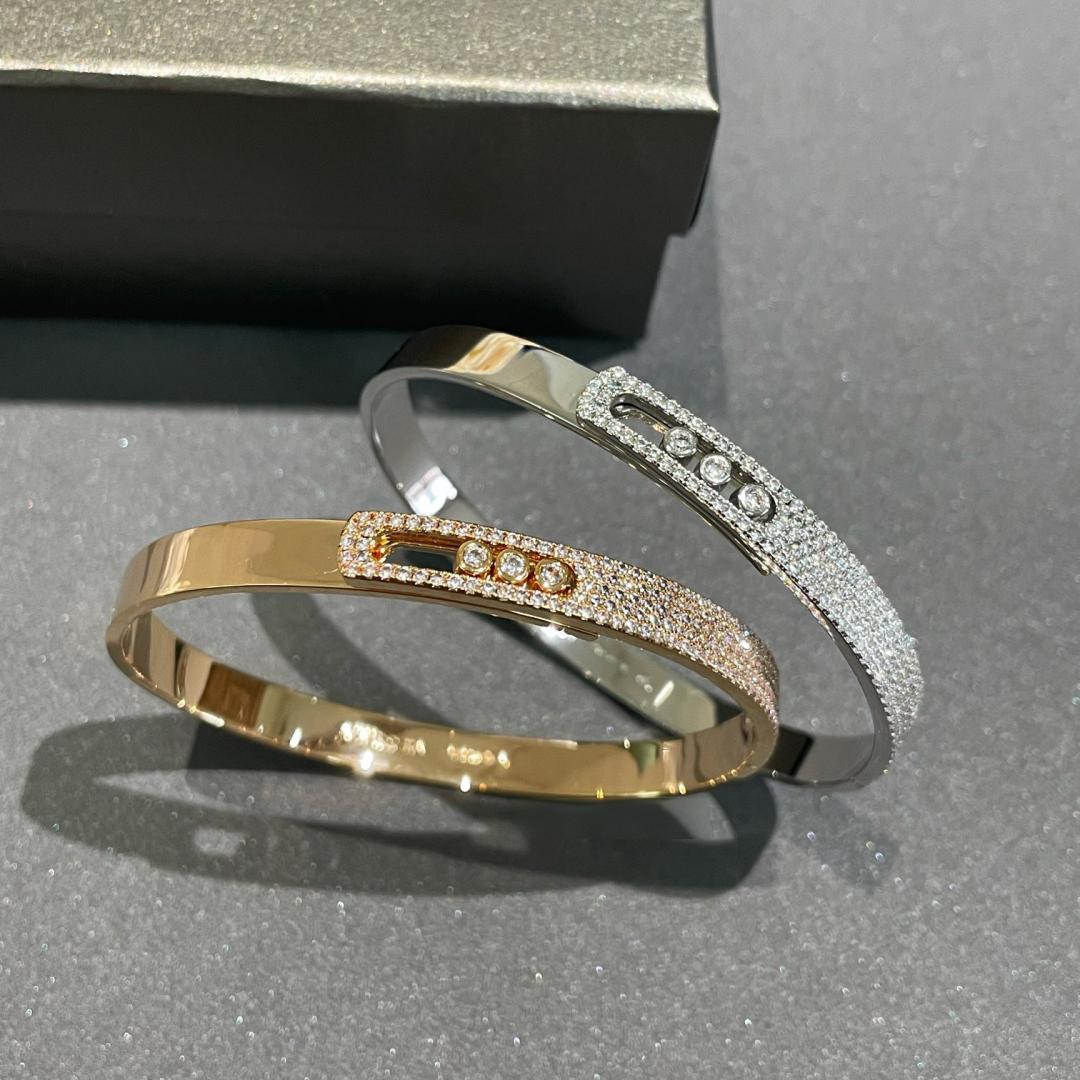 [Twinkle ]Move Noa Rose Gold Pavé Diamond Bangle Bracelet