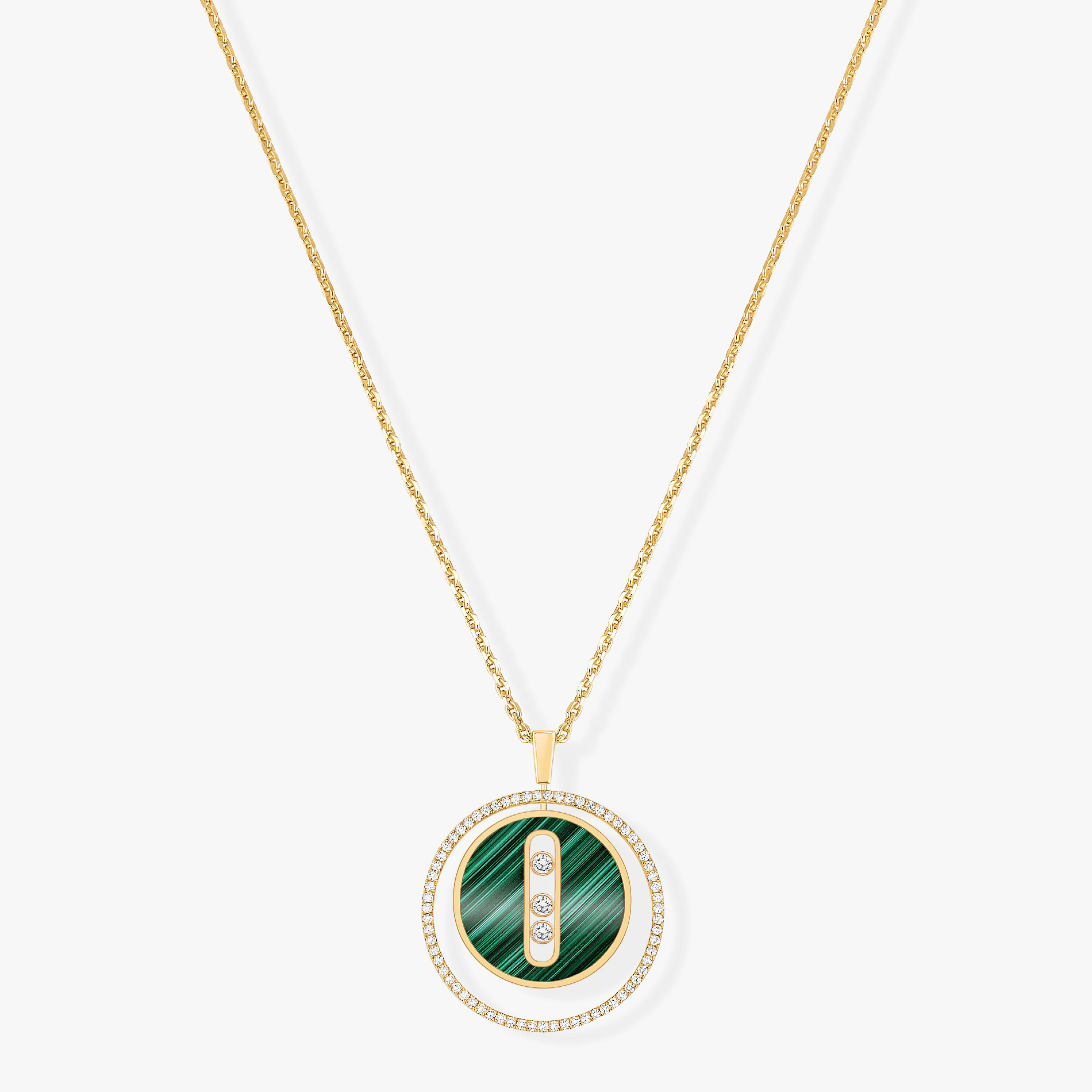 [Twinkle ]Twinkle MOVE 3 DIAMOND MALACHITE GOLD DIAMOND NECKLACE