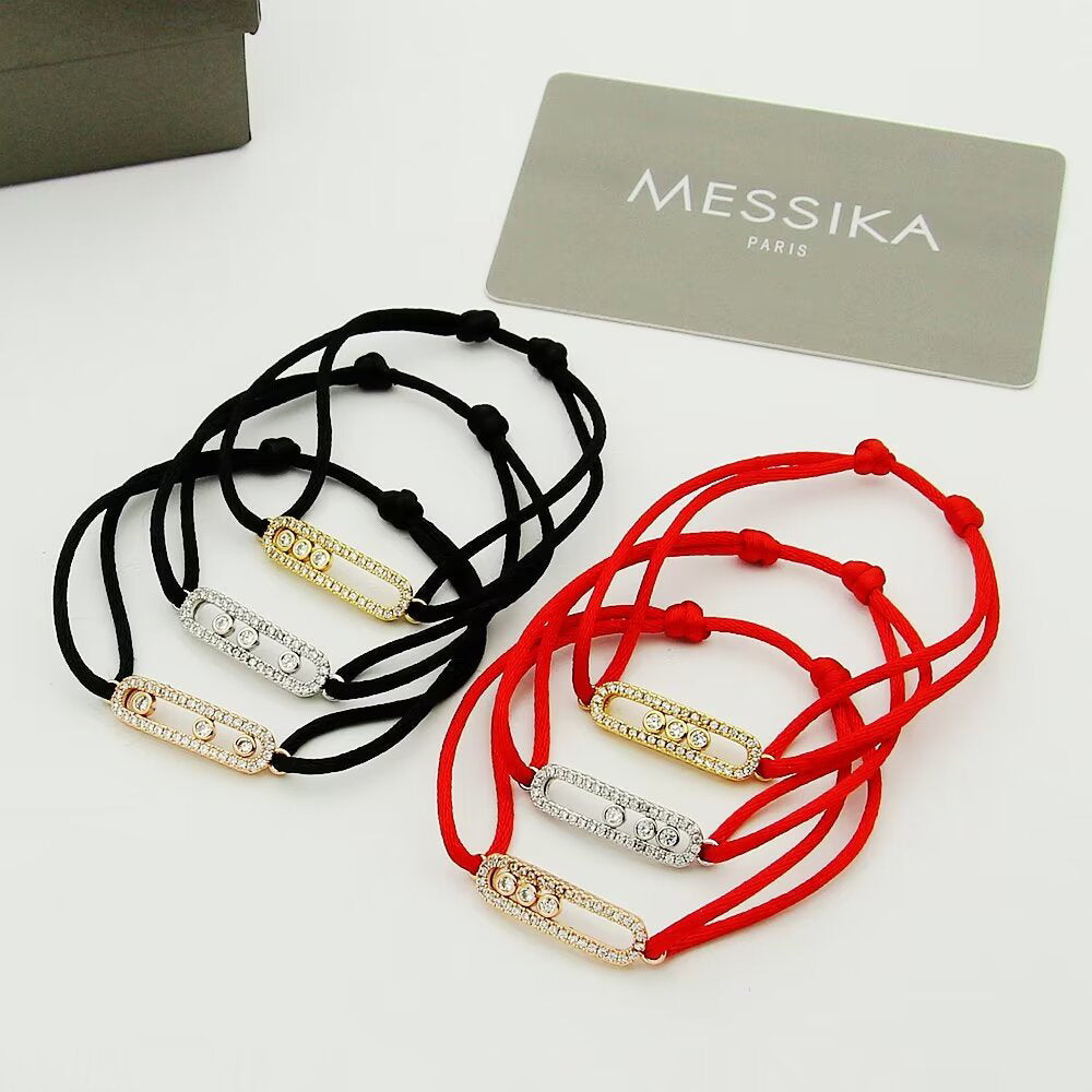 [Twinkle ]MK Care(s) pink cord pavé bracelet