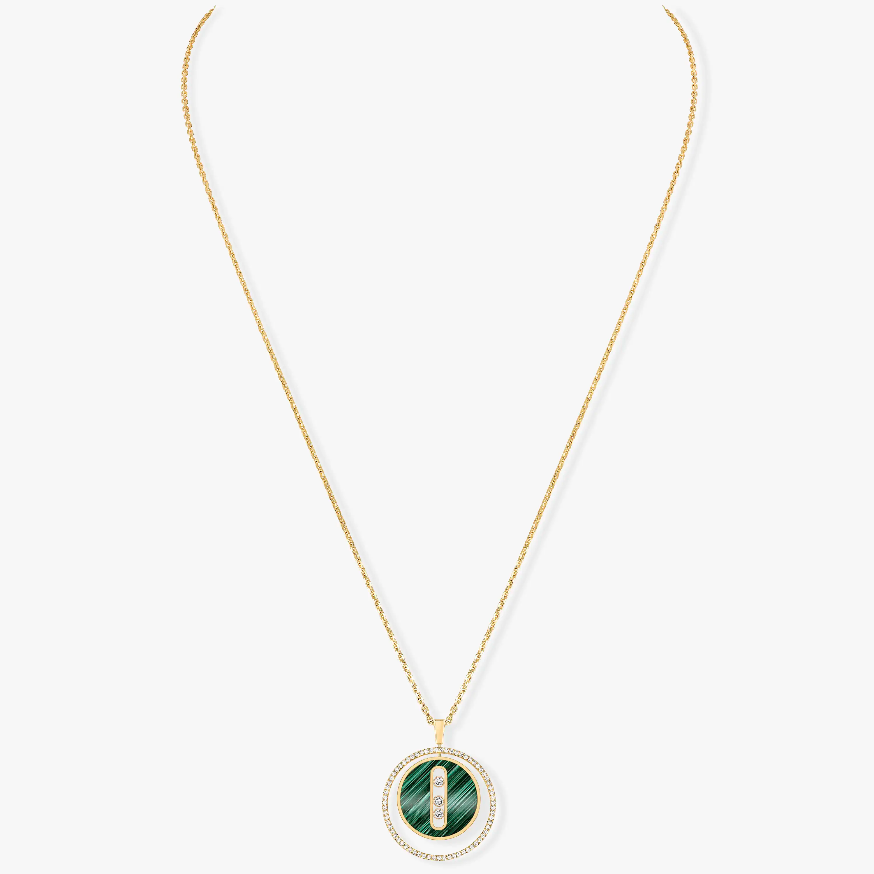 [Twinkle ]Twinkle MOVE 3 DIAMOND MALACHITE GOLD DIAMOND NECKLACE