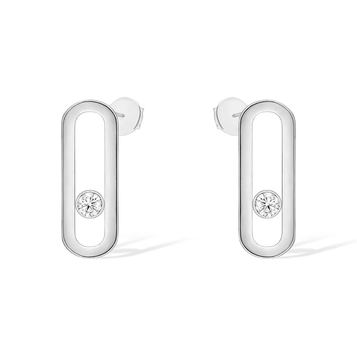 [Twinkle ]MOVE UNO SMALL 1 DIAMOND EARRINGS