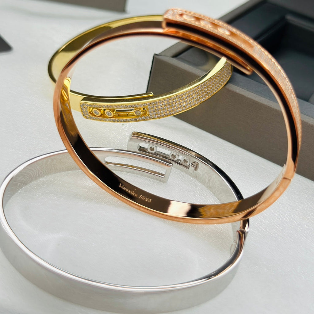 [Twinkle ]Move Noa Rose Gold Pavé Diamond Bangle Bracelet
