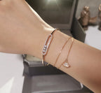 [Twinkle ]Move Pavé Diamond Bangle Bracelet M
