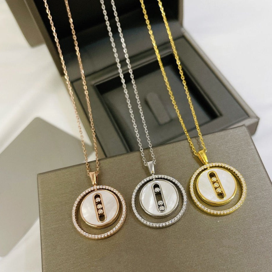 [Twinkle ]Twinkle MOVE MM NACRE BLANCHE DIAMOND NECKLACE