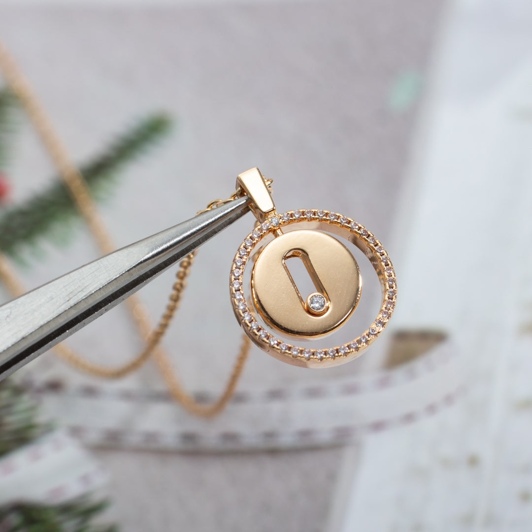 [Twinkle ]Twinkle MOVE PM NECKLACE PINK GOLD DIAMOND
