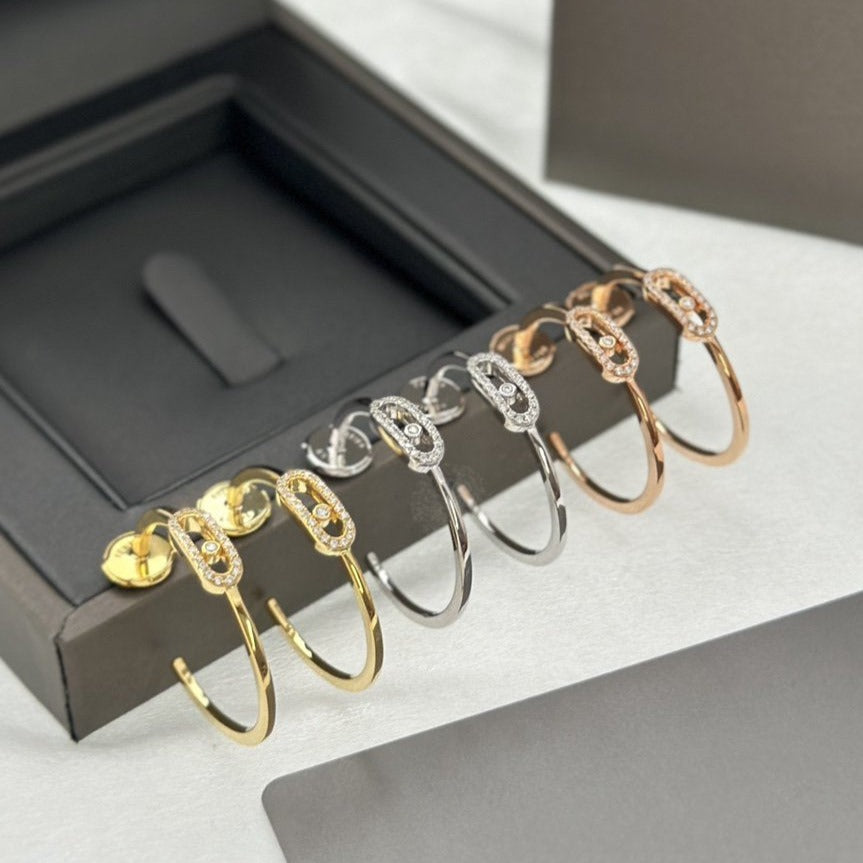 [Twinkle ]CREOLES MOVE UNO PM DIAMOND EARRINGS