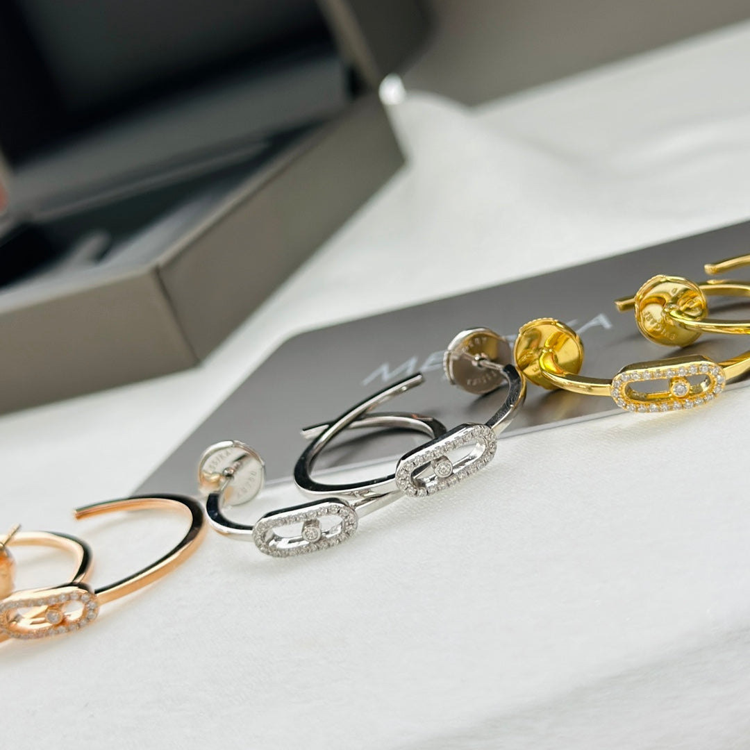 [Twinkle ]CREOLES MOVE UNO PM DIAMOND EARRINGS