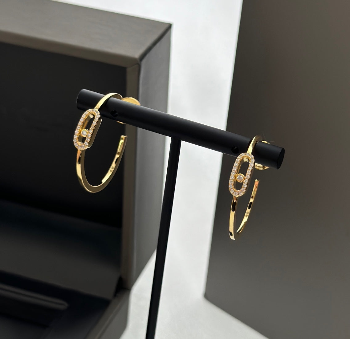 [Twinkle ]CREOLES MOVE UNO PM DIAMOND EARRINGS