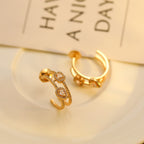 [Twinkle ]CREOLES MY TWIN 2 RANGS SILVER DIAMOND EARRINGS