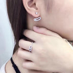 [Twinkle ]MOVE UNO SILVER DIAMOND EARRINGS
