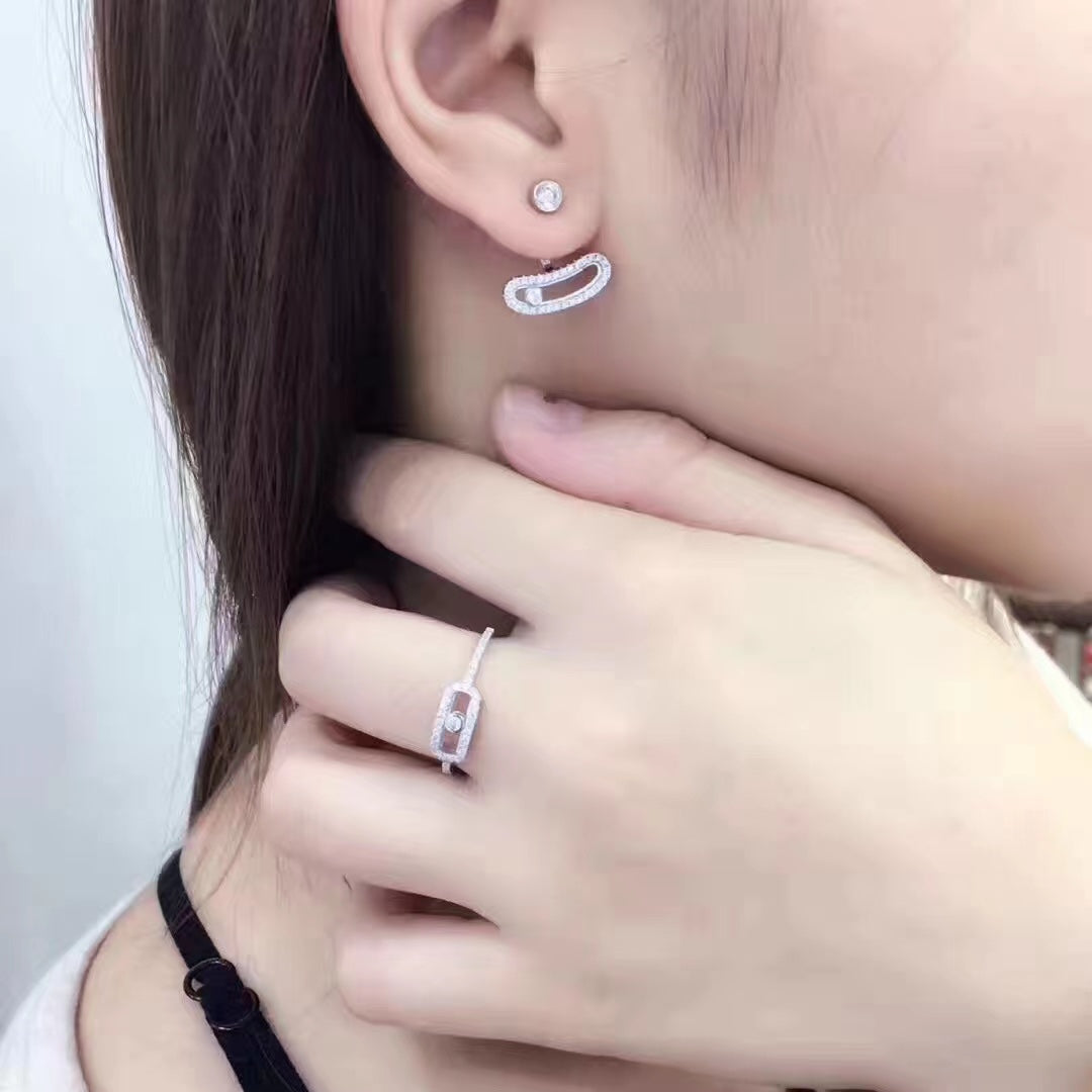 [Twinkle ]MOVE UNO SILVER DIAMOND EARRINGS