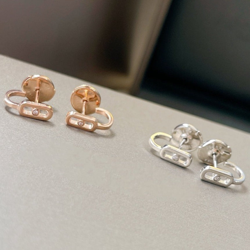 [Twinkle ]CREOLES MOVE UNO MINI 1 DIAMOND EARRINGS