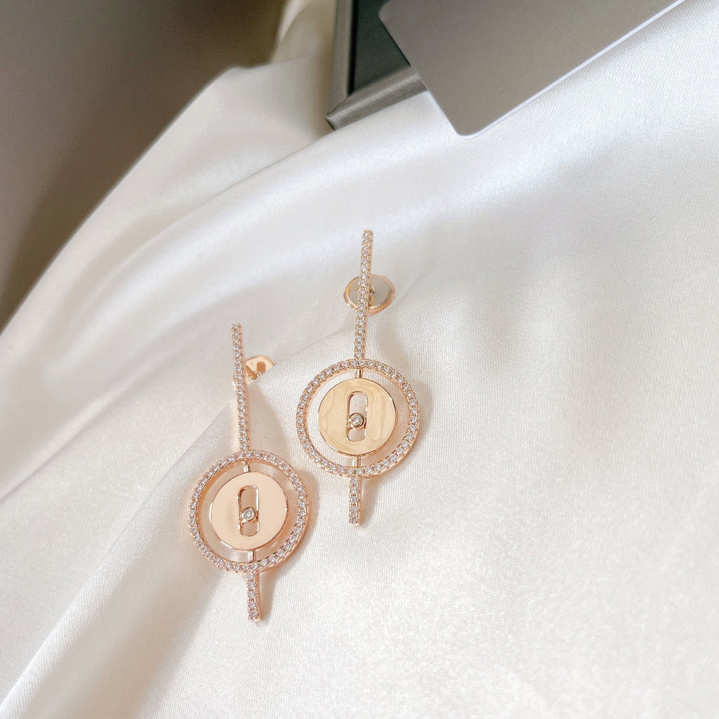 [Twinkle ]Twinkle MOVE ARROW PINK GOLD DIAMOND EARRINGS