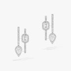 [Twinkle ]CREOLES MY TWIN 2 RANGS SILVER DIAMOND EARRINGS