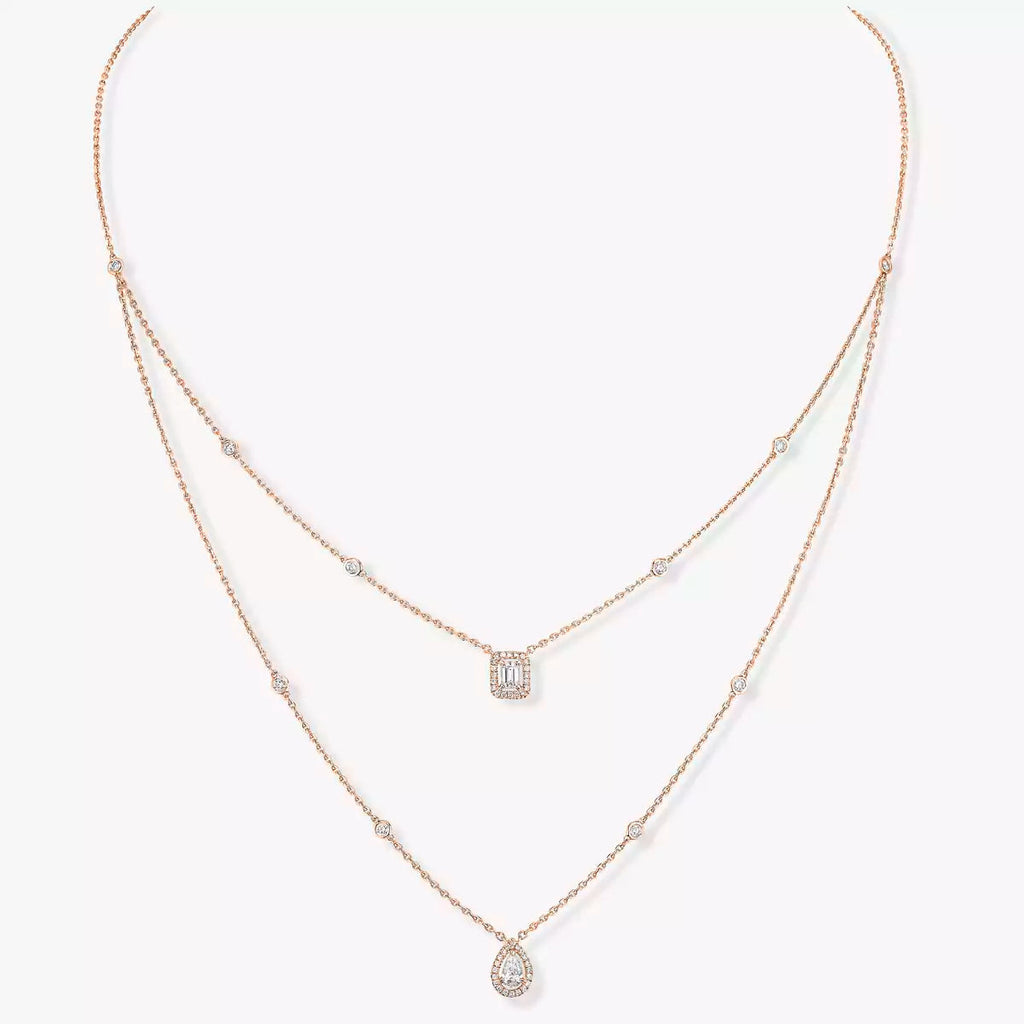 [Twinkle ]Diamond Necklace My Twin 2 Rows