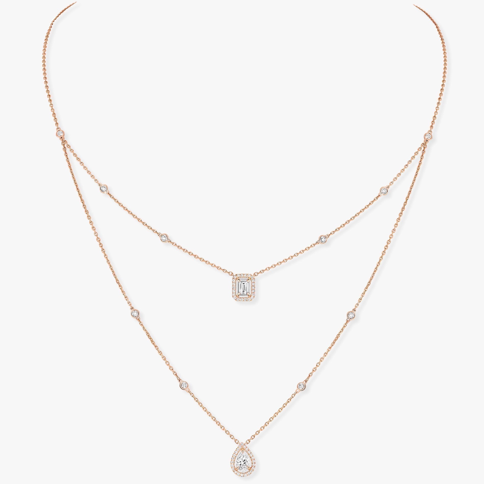 [Twinkle ]MY TWIN 2 ROW DIAMOND NECKLACE