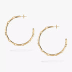 [[Twinkle ]Move Link Diamond Hoop Earrings