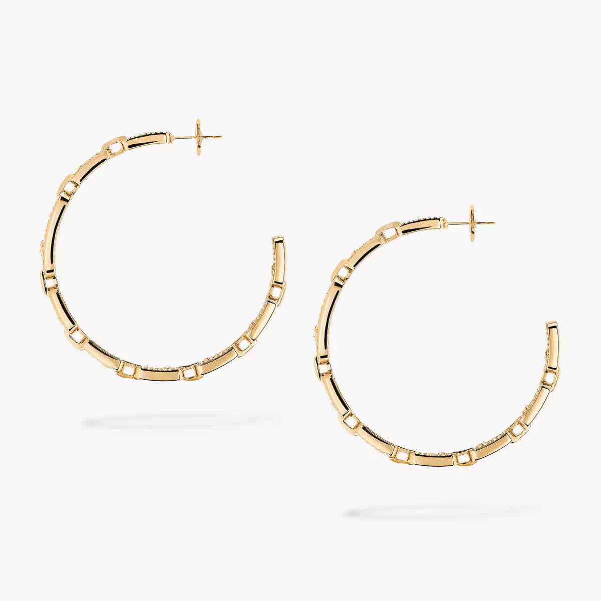 [[Twinkle ]Move Link Diamond Hoop Earrings