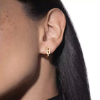 [Twinkle ]Diamond Mini Hoop Earrings Move Classique