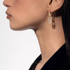 [Twinkle ]Move Link Diamond Earrings