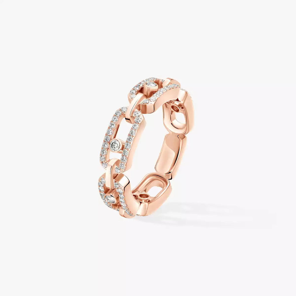 [Twinkle ]Move Link Pave_-Set Diamond Ring in Gold