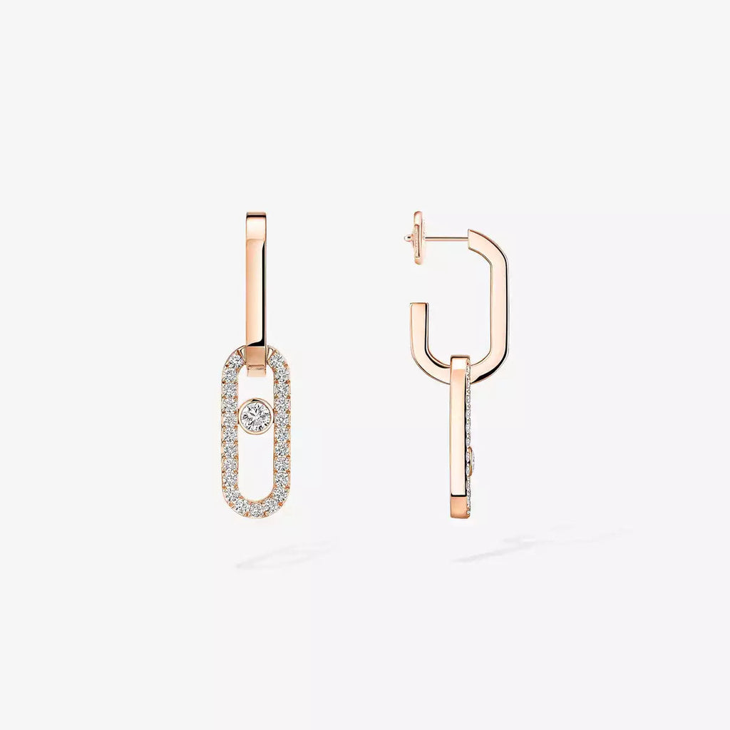 [Twinkle ]Move Link Diamond Earrings