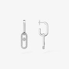 [Twinkle ]Move Link Diamond Earrings