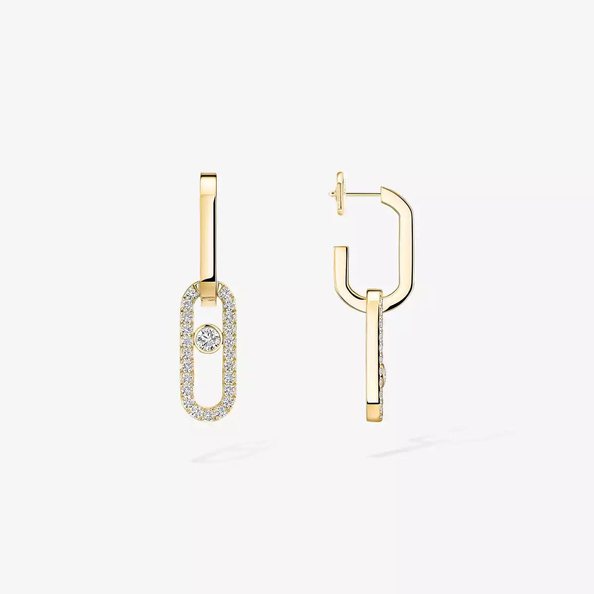 [Twinkle ]Move Link Diamond Earrings