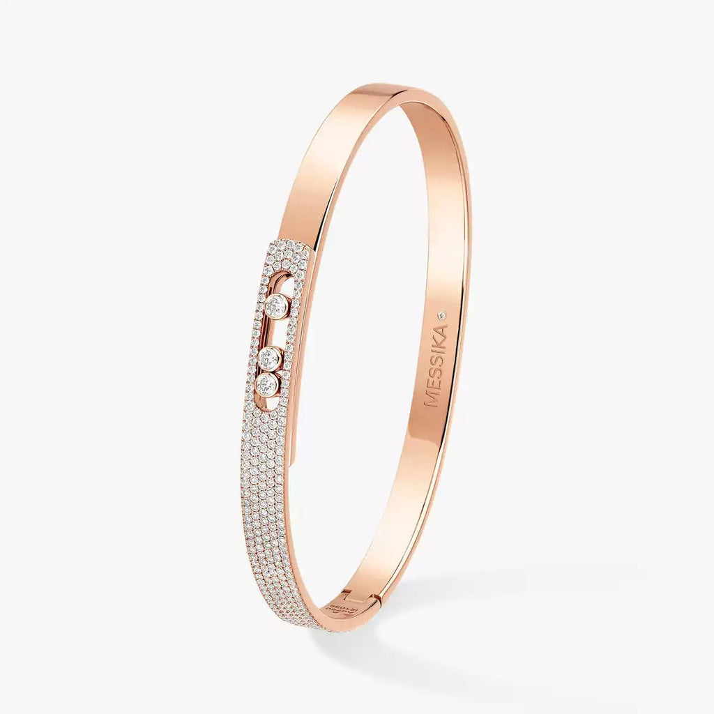 [Twinkle ]Move Noa Rose Gold Pavé Diamond Bangle Bracelet