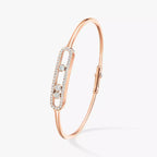 [Twinkle ]Move Pavé Diamond Bangle Bracelet M