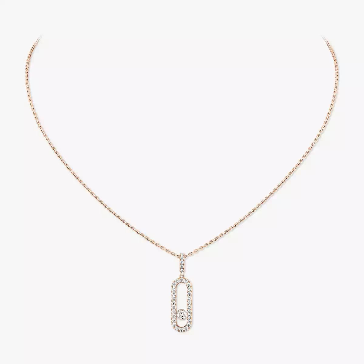 [Twinkle ]Move Uno Diamond Necklace in Rose Gold