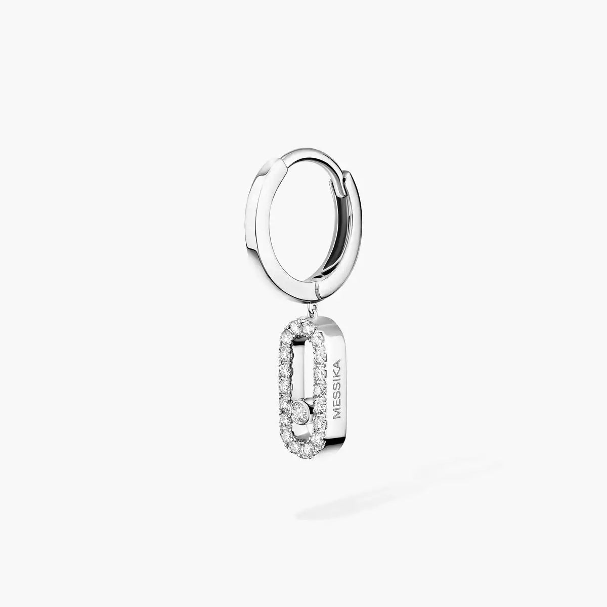 [Twinkle ]Move Uno Single Diamond Hoop Earring