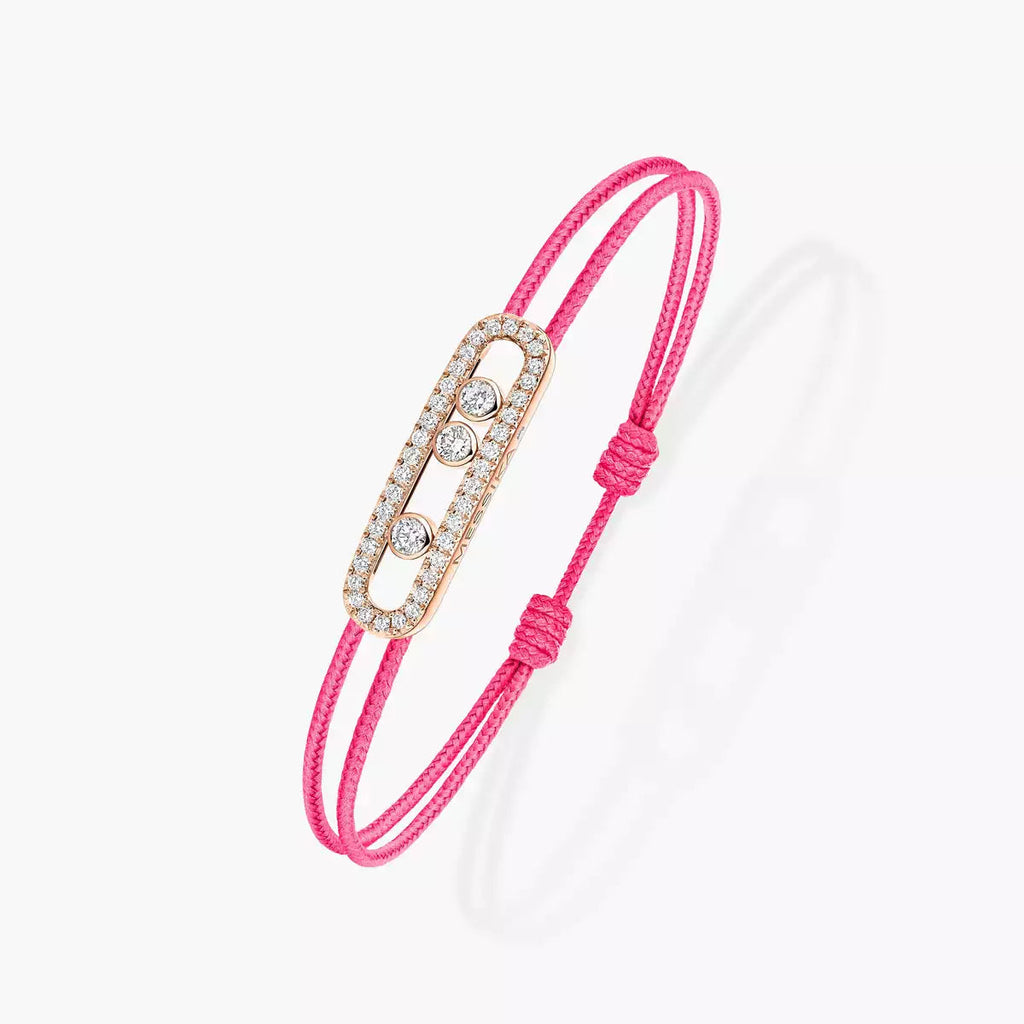 [Twinkle ]MK Care(s) pink cord pavé bracelet