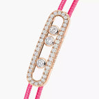 [Twinkle ]MK Care(s) pink cord pavé bracelet