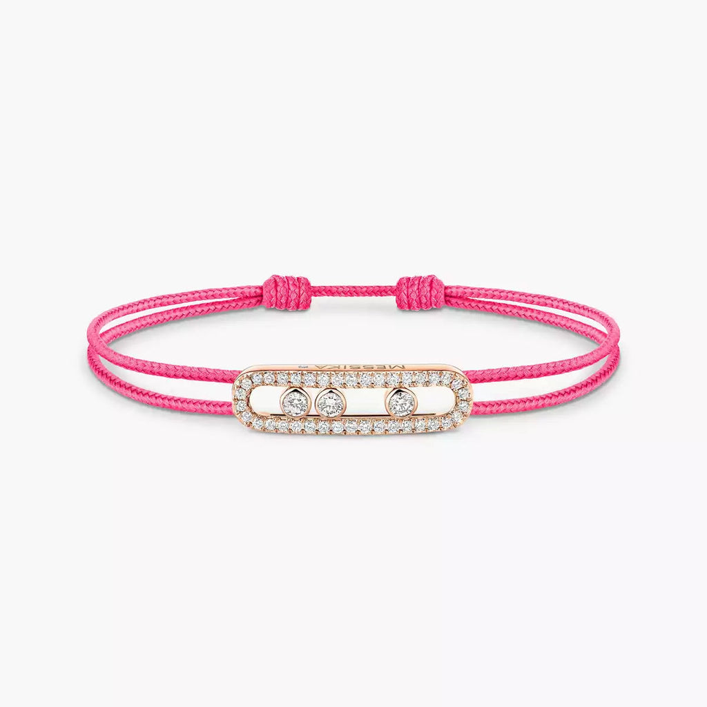[Twinkle ]MK Care(s) pink cord pavé bracelet