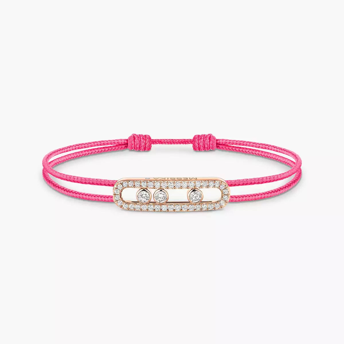 [Twinkle ]MK Care(s) pink cord pavé bracelet