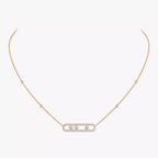 [Twinkle ] Move Pave_ Rose Gold Diamond Necklace