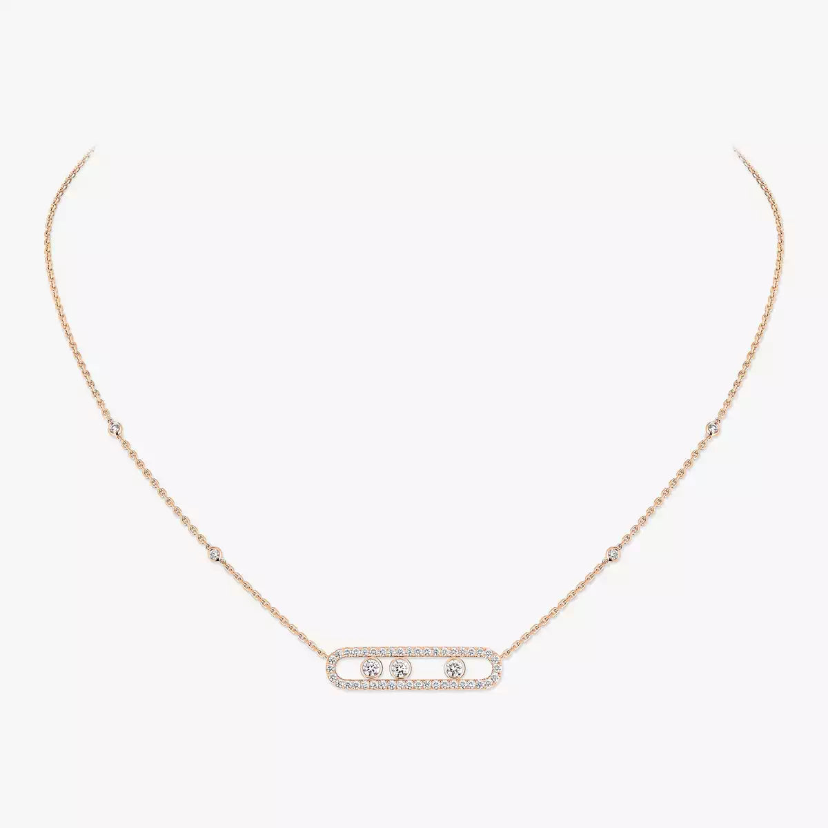 [Twinkle ] Move Pave_ Rose Gold Diamond Necklace