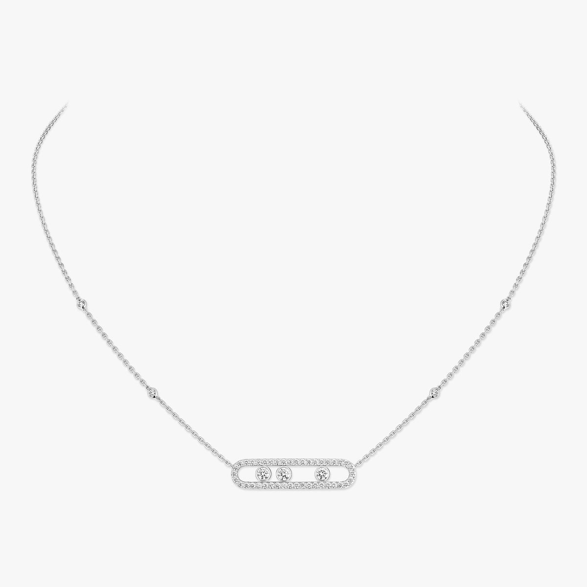 [Twinkle ] Move Pave_ Rose Gold Diamond Necklace