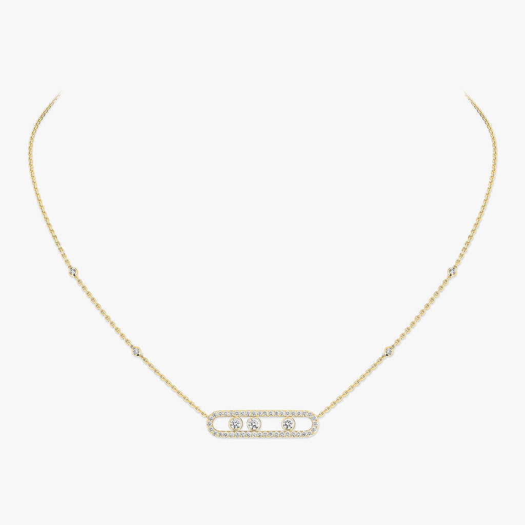 [Twinkle ] Move Pave_ Rose Gold Diamond Necklace