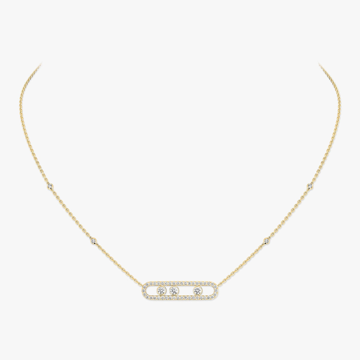 [Twinkle ] Move Pave_ Rose Gold Diamond Necklace