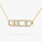 [Twinkle ] Move Pave_ Rose Gold Diamond Necklace